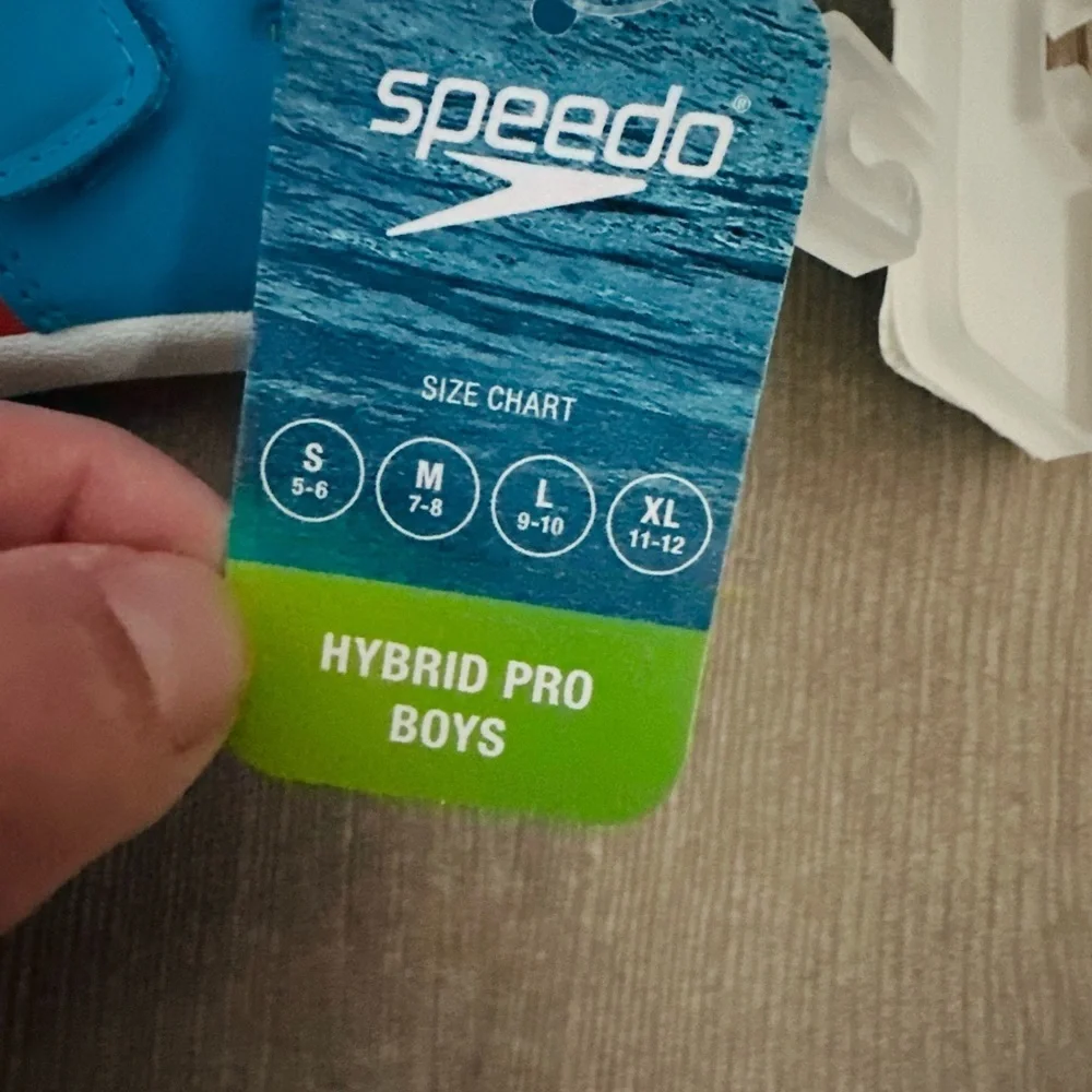 Speedo Toddler Hybrid Pro Kid's Water Swim Shoes- Aqua Blue small 5-6 new